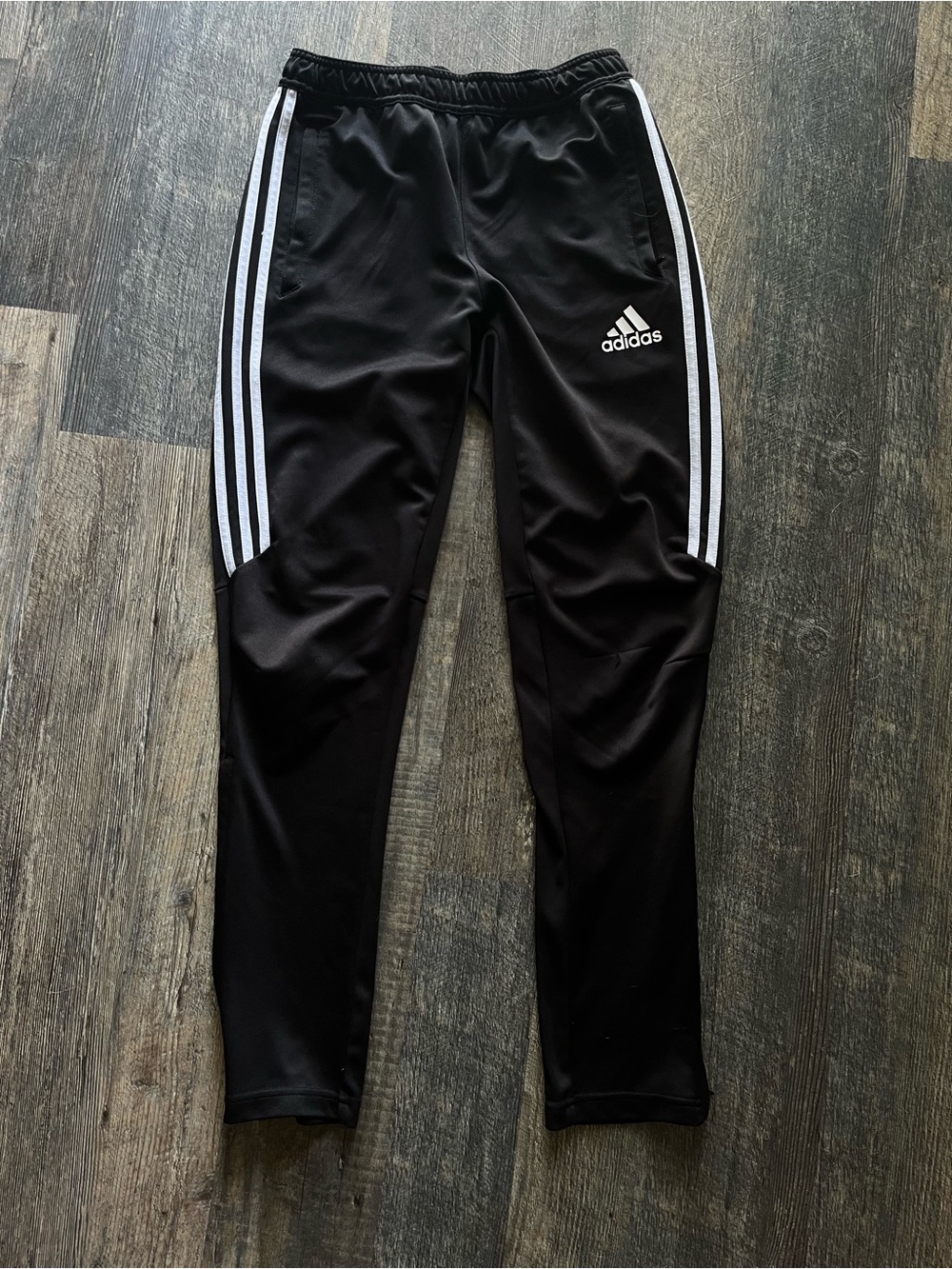 adidas Black Joggers with White Side Stripes